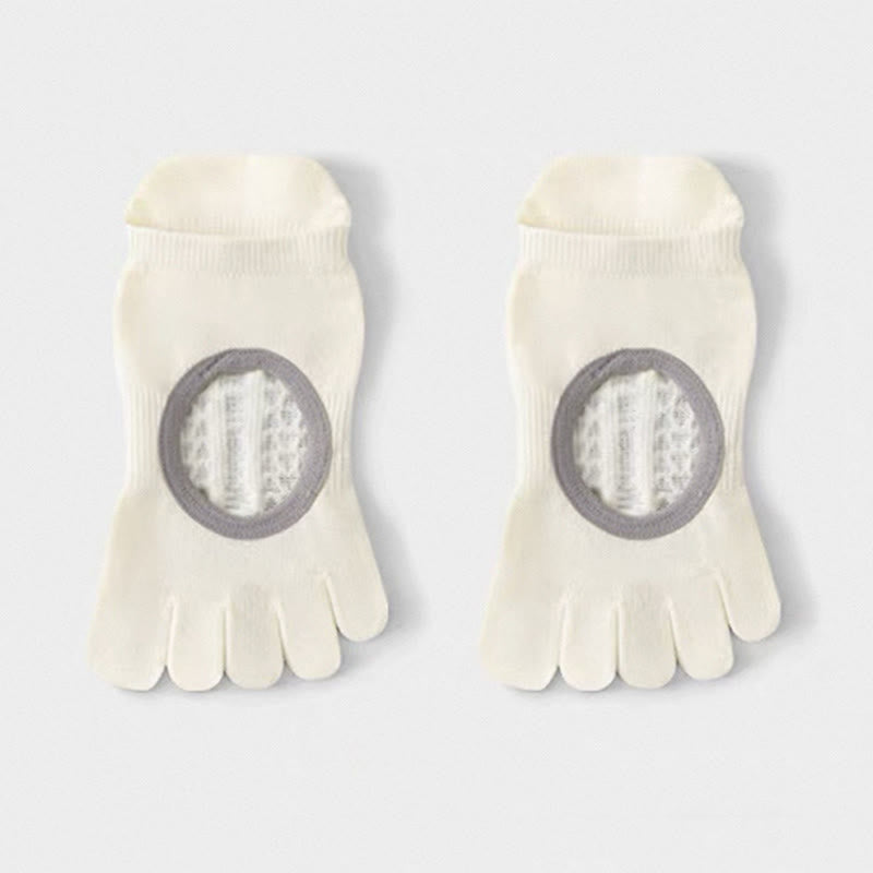 Olivenorma Five Toe Non-Slip Open-Top Yoga Socks - White - 6Pairs - image 12