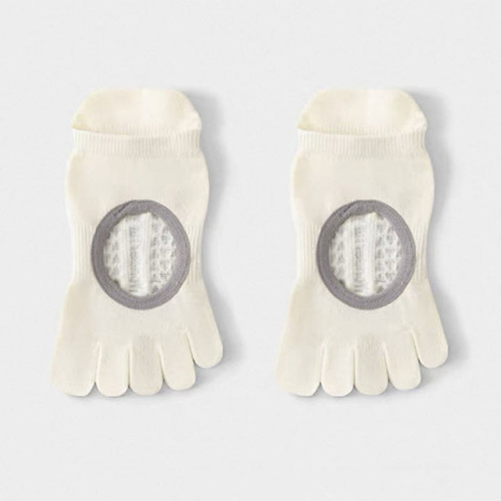Olivenorma Five Toe Non-Slip Open-Top Yoga Socks - White - 6Pairs - image 12