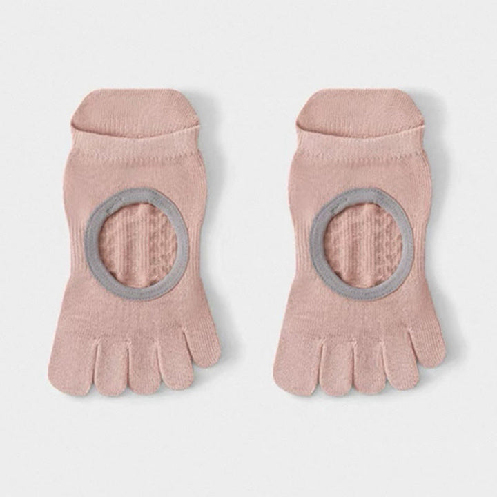 Olivenorma Five-Toe Non-Slip Grip Pilates Barre Socks for Women with Breathable Cotton Design, Toe Separation & Silicone Anti-Skid Sole Yoga Socks - Pink - 10 Pairs - image 9