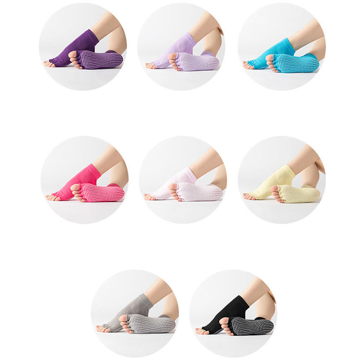 Olivenorma Toeless Non-Slip Pilates Grip Socks – Colorful Five-Toe Ankle Yoga Barre Socks for Women with PVC Anti-Slip Sole, Breathable Cotton Workout Socks - image 24