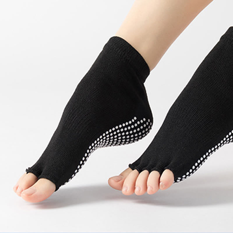 Olivenorma Toeless Non-Slip Pilates Grip Socks – Colorful Five-Toe Ankle Yoga Barre Socks for Women with PVC Anti-Slip Sole, Breathable Cotton Workout Socks - image 3