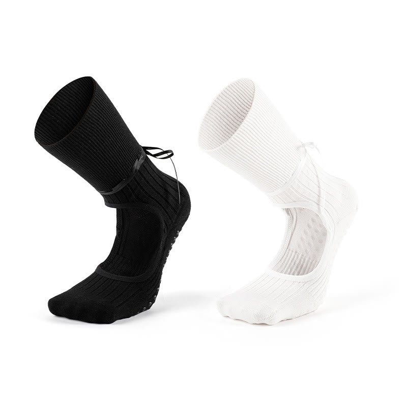 Olivenorma Backless Ribbon Strap Non-Slip Grip Barre Pilates Dance Socks for Women with Adjustable Strap, Breathable Soft Comfort Fit Yoga Socks - image 7