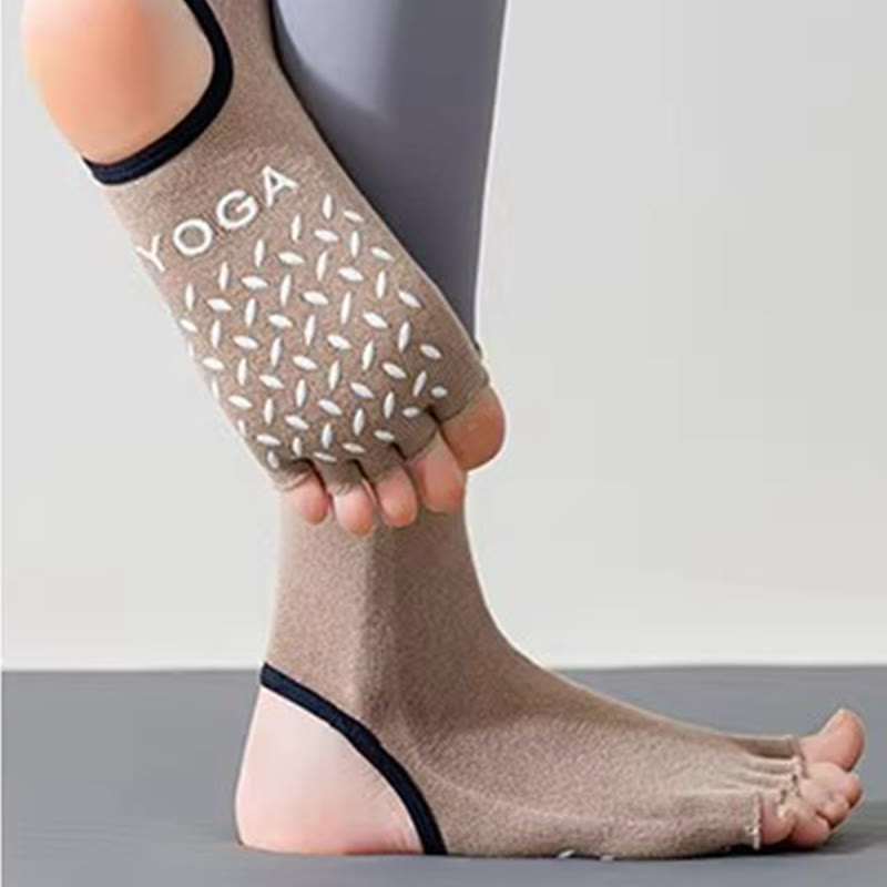 Olivenorma Women's Non-Slip Grip Pilates Barre Socks with Breathable Toe Separation & Stable Studio Training Design Open-Toe Five-Toe Yoga Socks - image 9
