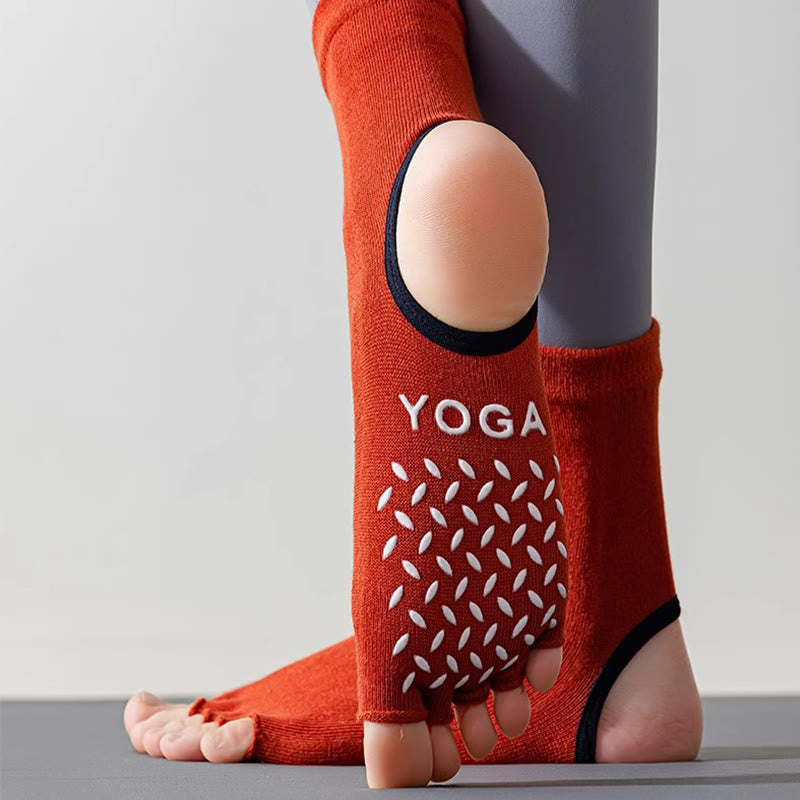 Olivenorma Women's Non-Slip Grip Pilates Barre Socks with Breathable Toe Separation & Stable Studio Training Design Open-Toe Five-Toe Yoga Socks - image 14