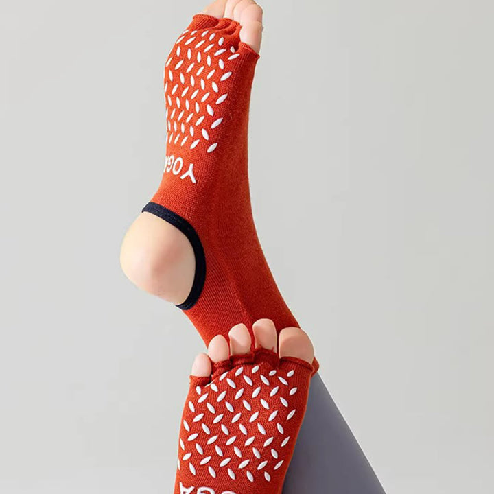 Olivenorma Women's Non-Slip Grip Pilates Barre Socks with Breathable Toe Separation & Stable Studio Training Design Open-Toe Five-Toe Yoga Socks - image 13