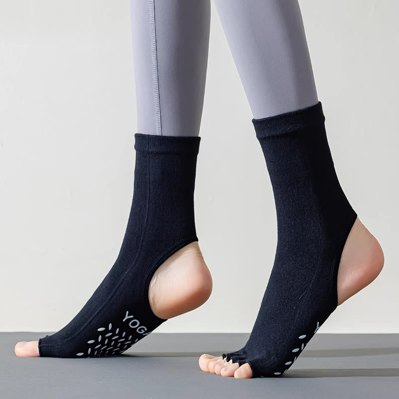 Olivenorma Women´s Open-Toe Non-Slip Five-Toe Yoga Socks - Each color - 4 Pairs(One pair of each color) - image 0