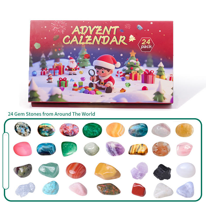 Olivenorma  24 Days of Natural Raw Gemstone Surprises 2025 Crystal Advent Calendar - 24 Pieces Polished Stone - image 4