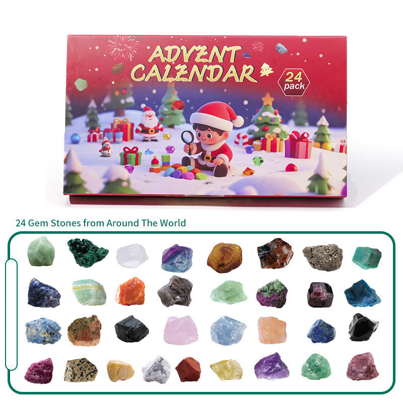 Olivenorma  24 Days of Natural Raw Gemstone Surprises 2026 Crystal Advent Calendar - 24 Pieces Raw Stone - image 0