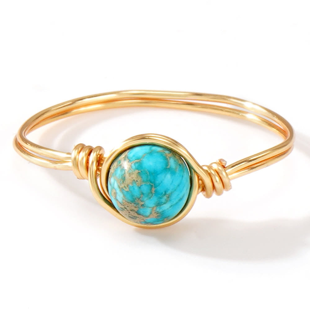 FREE Today: Natural Crystal Stone Elegant Women´s Rings - Turquoise - Round Bead Style - image 18