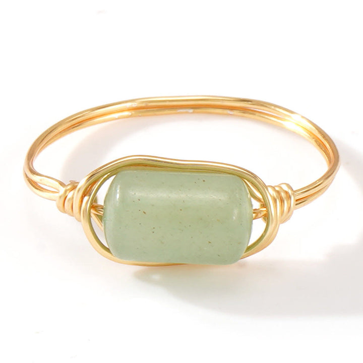 FREE Today: Natural Crystal Stone Elegant Women´s Rings - Green Aventurine - Cylinder Bead Style - image 11