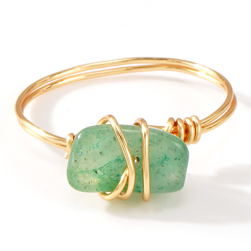 FREE Today: Natural Crystal Stone Elegant Women´s Rings - Green Aventurine - Chip Style - image 12