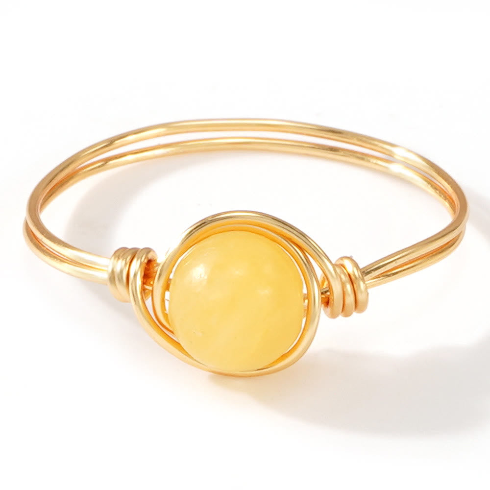 FREE Today: Natural Crystal Stone Elegant Women´s Rings - Yellow Jade - Round Bead Style - image 14