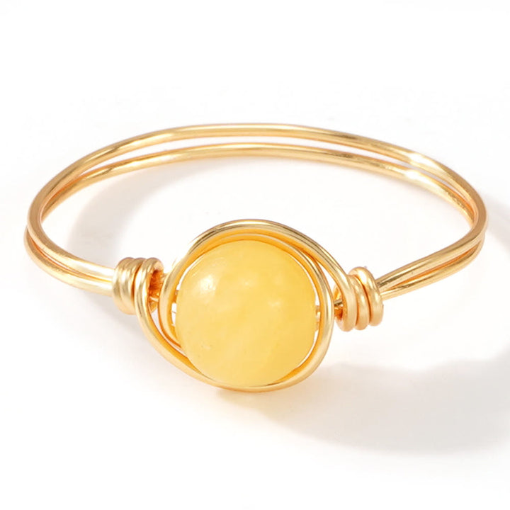 FREE Today: Natural Crystal Stone Elegant Women´s Rings - Yellow Jade - Round Bead Style - image 14