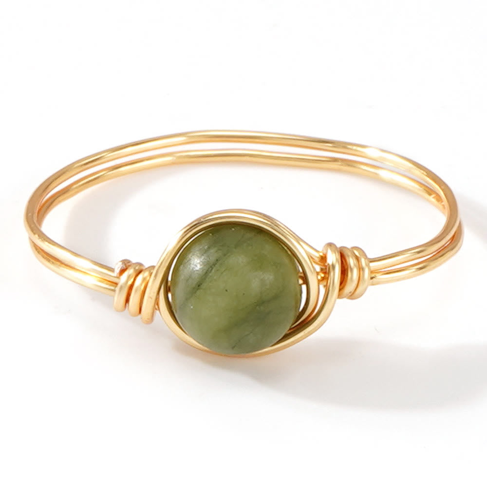 FREE Today: Natural Crystal Stone Elegant Women´s Rings - Green Jade - Round Bead Style - image 20