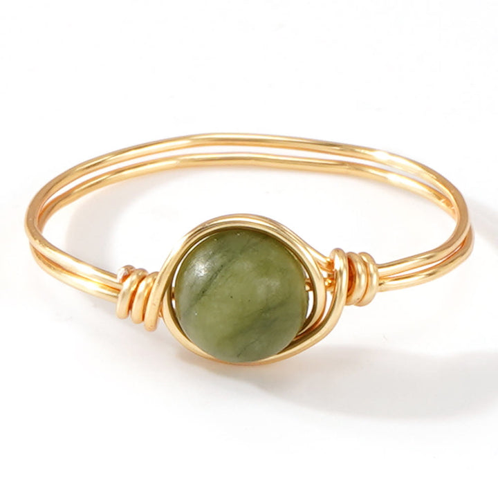 FREE Today: Natural Crystal Stone Elegant Women´s Rings - Green Jade - Round Bead Style - image 20