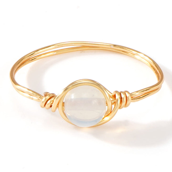 FREE Today: Natural Crystal Stone Elegant Women´s Rings - Opalite - Round Bead Style - image 28
