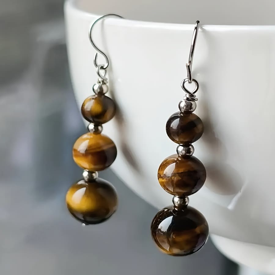 FREE Today:Tiger Eye Tassel Beaded Earrings - image 0