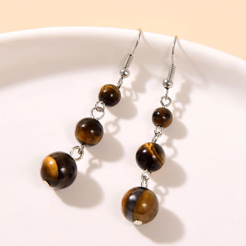 FREE Today:Tiger Eye Tassel Beaded Earrings - Tiger Eye - image 1