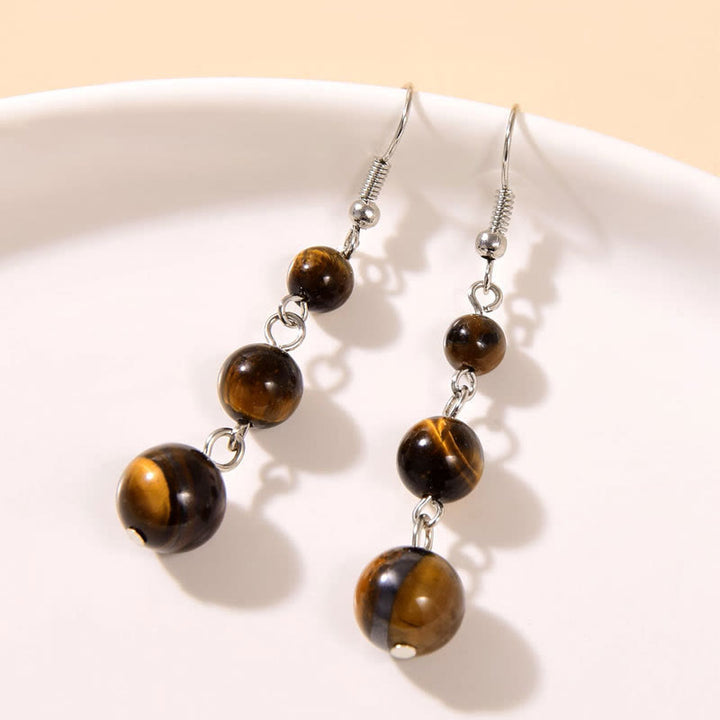 FREE Today:Tiger Eye Tassel Beaded Earrings - Tiger Eye - image 1