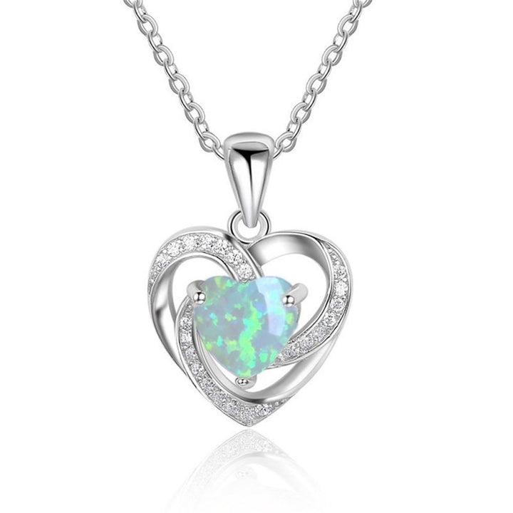 FREE Today: "Eternity Unlimited" Opal Heart Necklace - Green Opal - image 8
