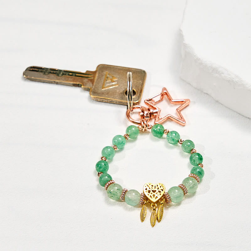 Olivenorma Green Rutilated Quartz Keychain Crystal Phone Strap - image 1