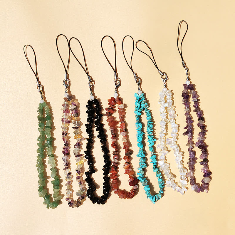 Olivenorma Natural Crystal Mix Gemstone Keychain Phone Strap - image 0