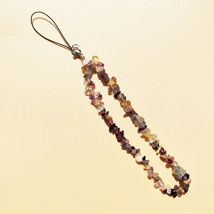 Olivenorma Natural Crystal Mix Gemstone Keychain Phone Strap - Fluorite - image 14