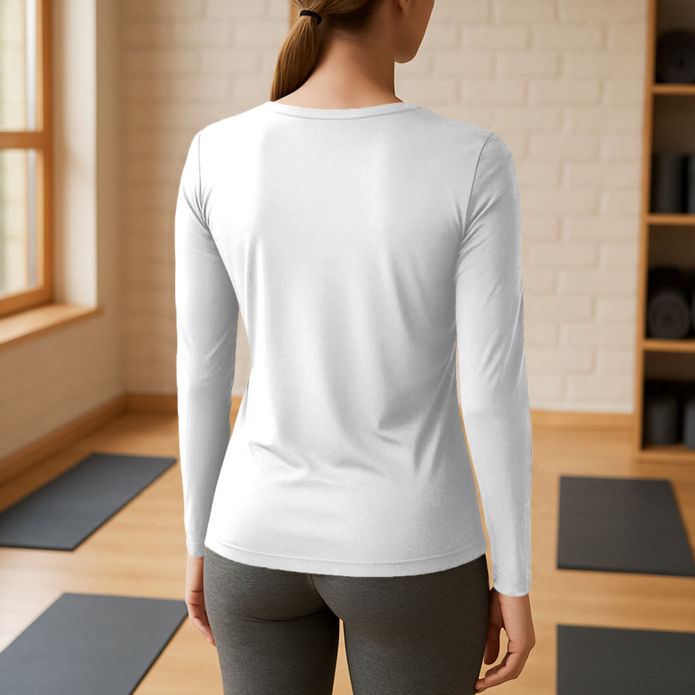 Olivenorma Yoga Meditation Moves Long Sleeve V-Neck T-Shirt - image 8