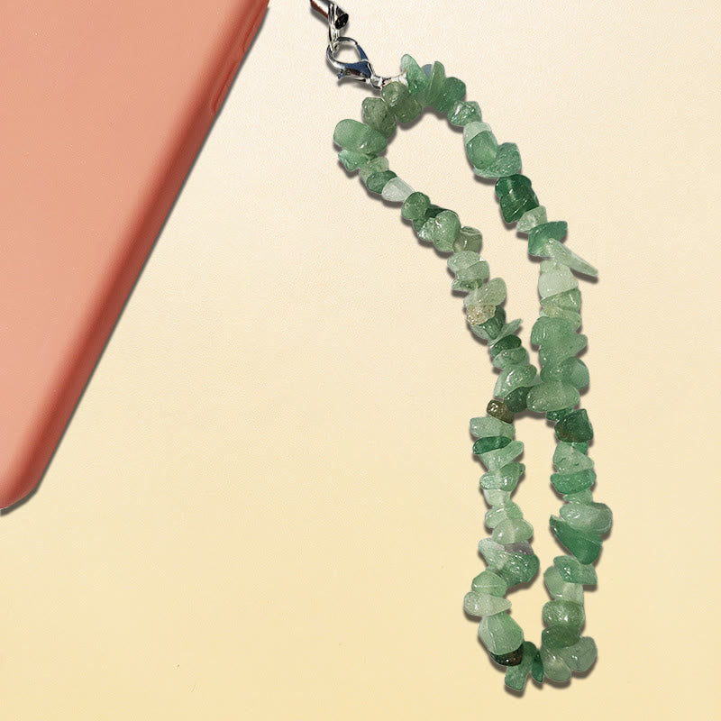 Olivenorma Natural Crystal Mix Gemstone Keychain Phone Strap - Green Aventurine - image 6
