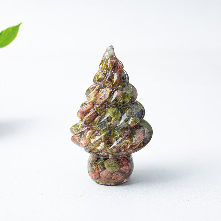 Olivenorma Christmas Crystal Tree Gemstone Decoration - Unakite - image 45