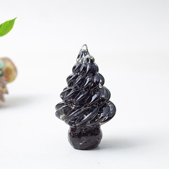 Olivenorma Christmas Crystal Tree Gemstone Decoration - Obsidian - image 3