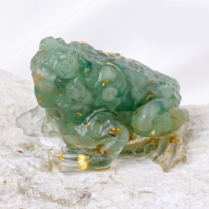 Olivenorma Crystal Golden Toad Gemstone Decoration - Green Aventurine - image 5