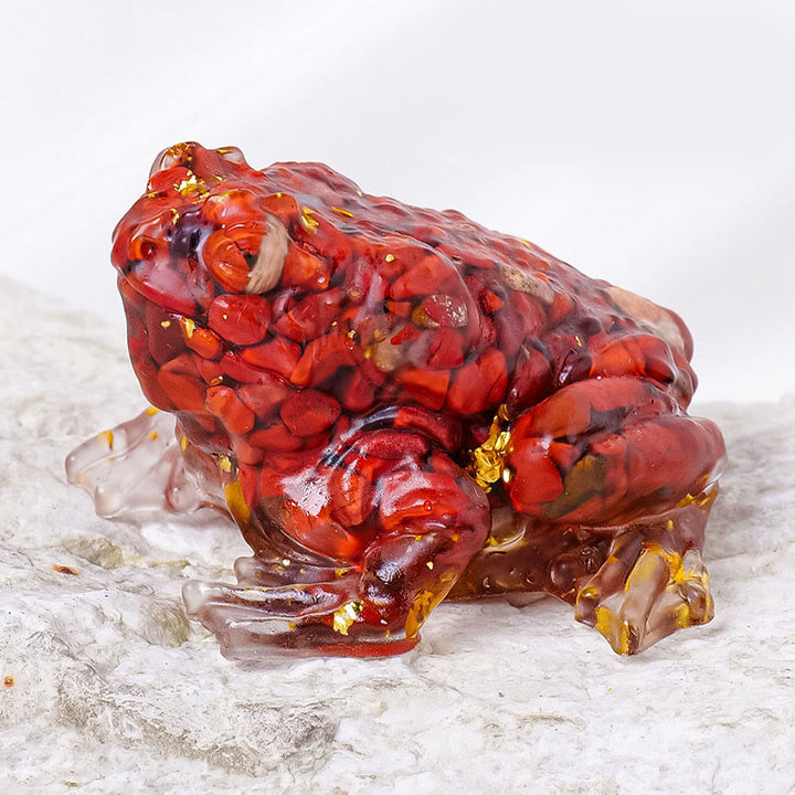 Olivenorma Crystal Golden Toad Gemstone Decoration - Red Jasper - image 9