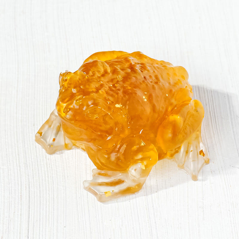 Olivenorma Crystal Golden Toad Gemstone Decoration - Citrine - image 15