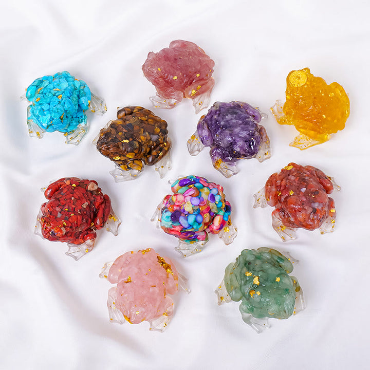 Olivenorma Crystal Golden Toad Gemstone Decoration - image 23