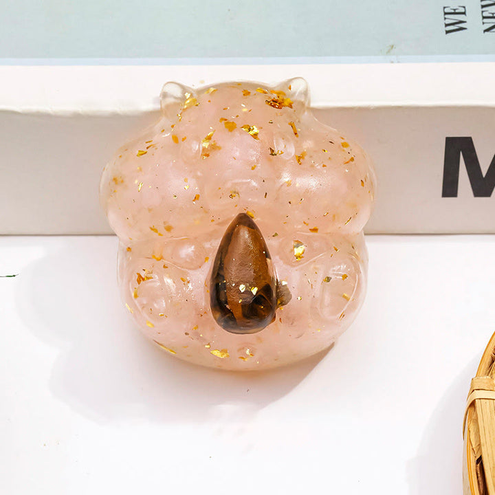 Olivenorma Crystal Squirrel Figurine Gemstone Decoration - Rose Quartz - image 1
