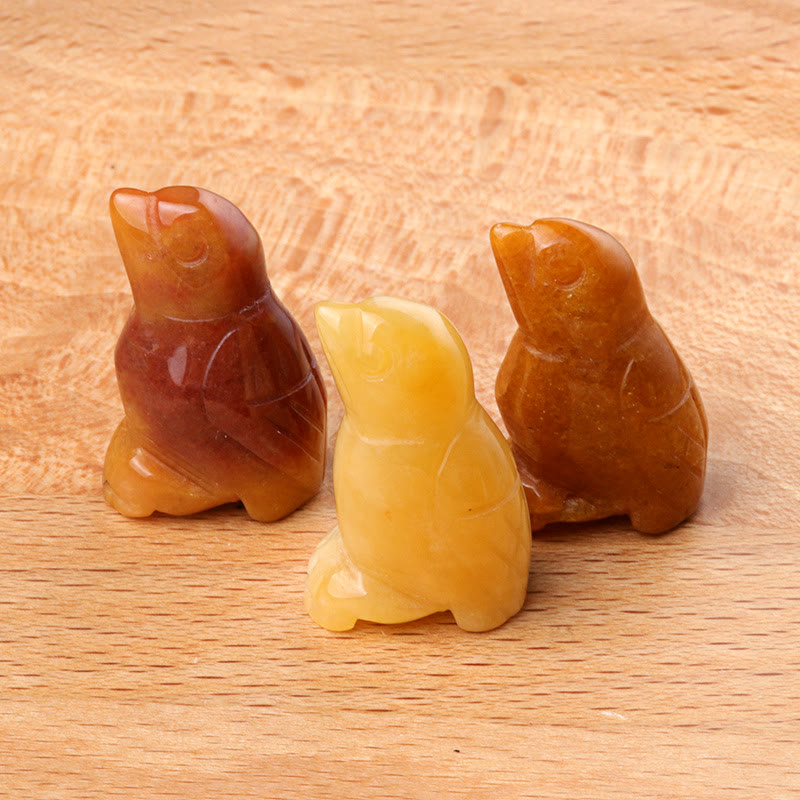 Olivenorma Mini Crystal Agate Bird Figurine Gemstone Decoration - Yellow Jade - image 6