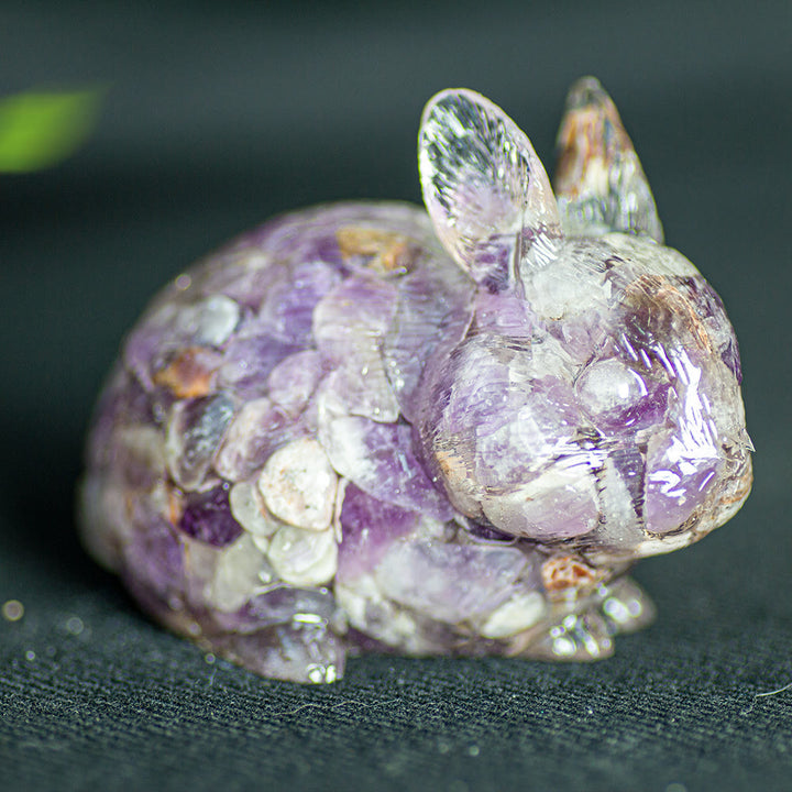 Olivenorma Crystal Bunny Figurine Gemstone Decoration - Lepidolite - image 8