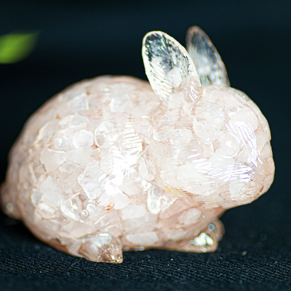 Olivenorma Crystal Bunny Figurine Gemstone Decoration - Rose Quartz - image 6