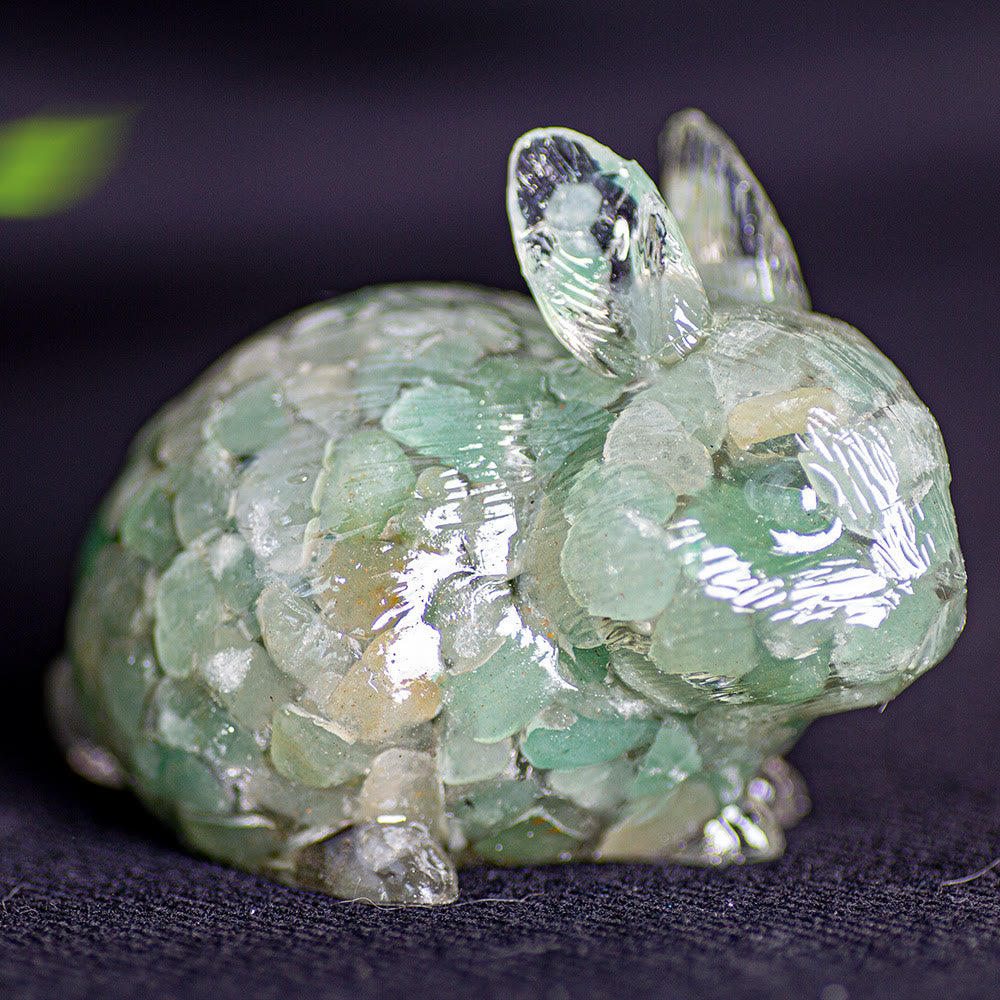Olivenorma Crystal Bunny Figurine Gemstone Decoration - Green Aventurine - image 22