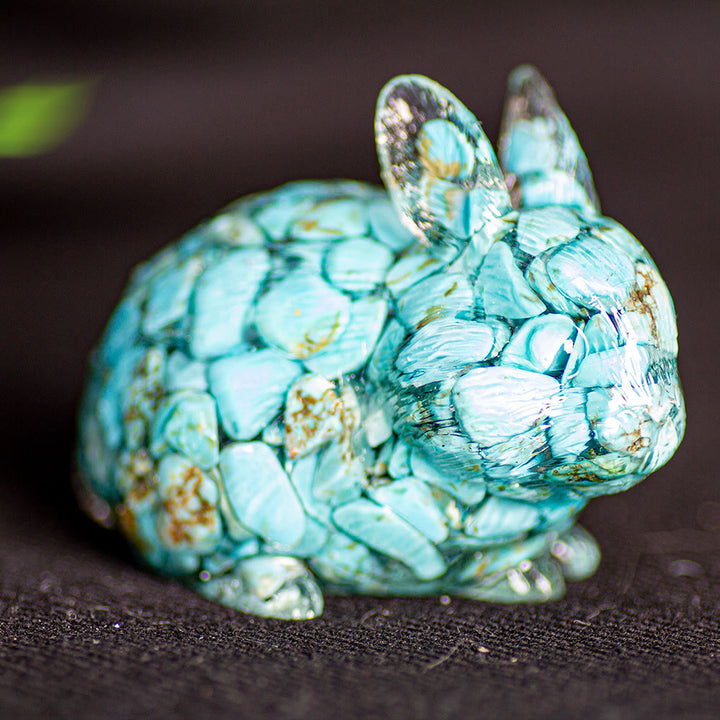 Olivenorma Crystal Bunny Figurine Gemstone Decoration - Turquoise - image 24