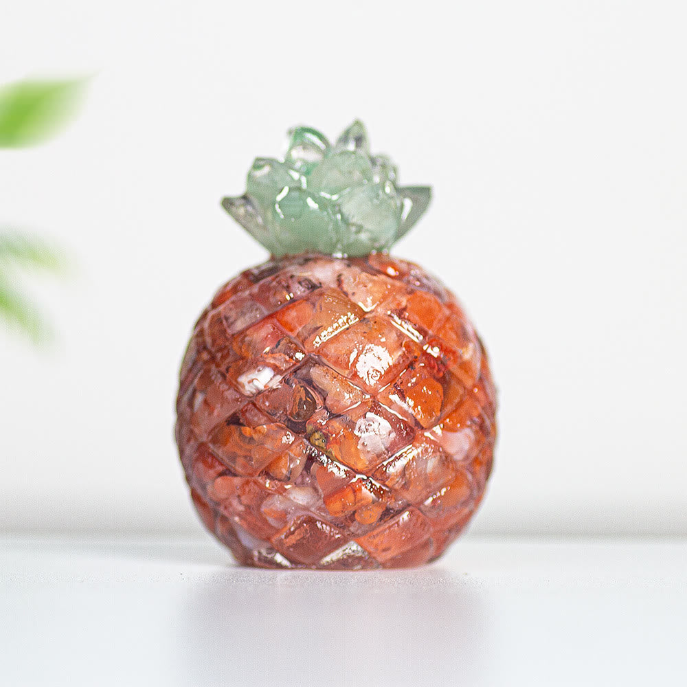 Olivenorma Crystal Golden Pineapple Gemstone Decoration - Red Agate - Style 2 - image 26