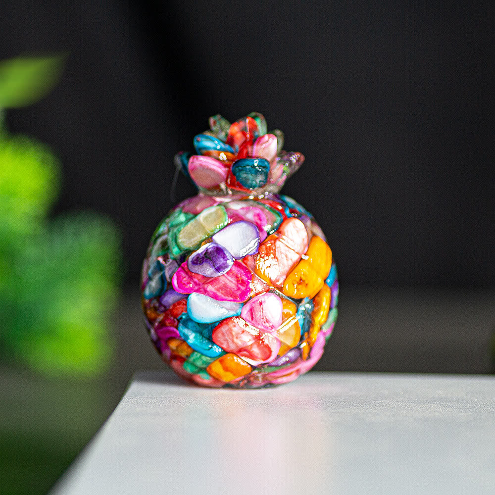 Olivenorma Crystal Golden Pineapple Gemstone Decoration - Rainbow Nacre - Style 1 - image 0