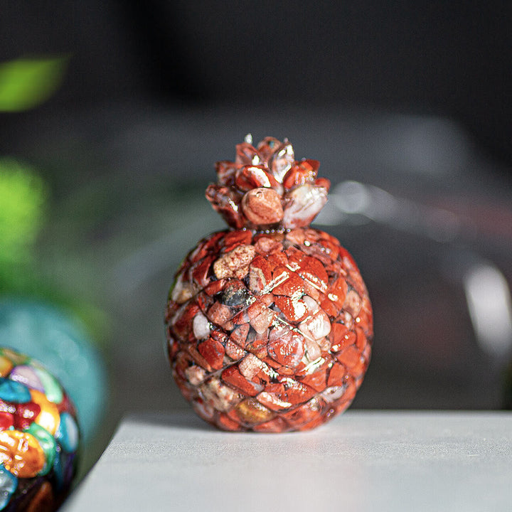 Olivenorma Crystal Golden Pineapple Gemstone Decoration - Red Jasper - Style 1 - image 20