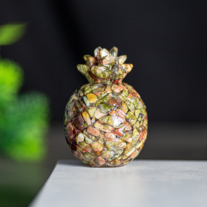 Olivenorma Crystal Golden Pineapple Gemstone Decoration - Unakite - Style 1 - image 53