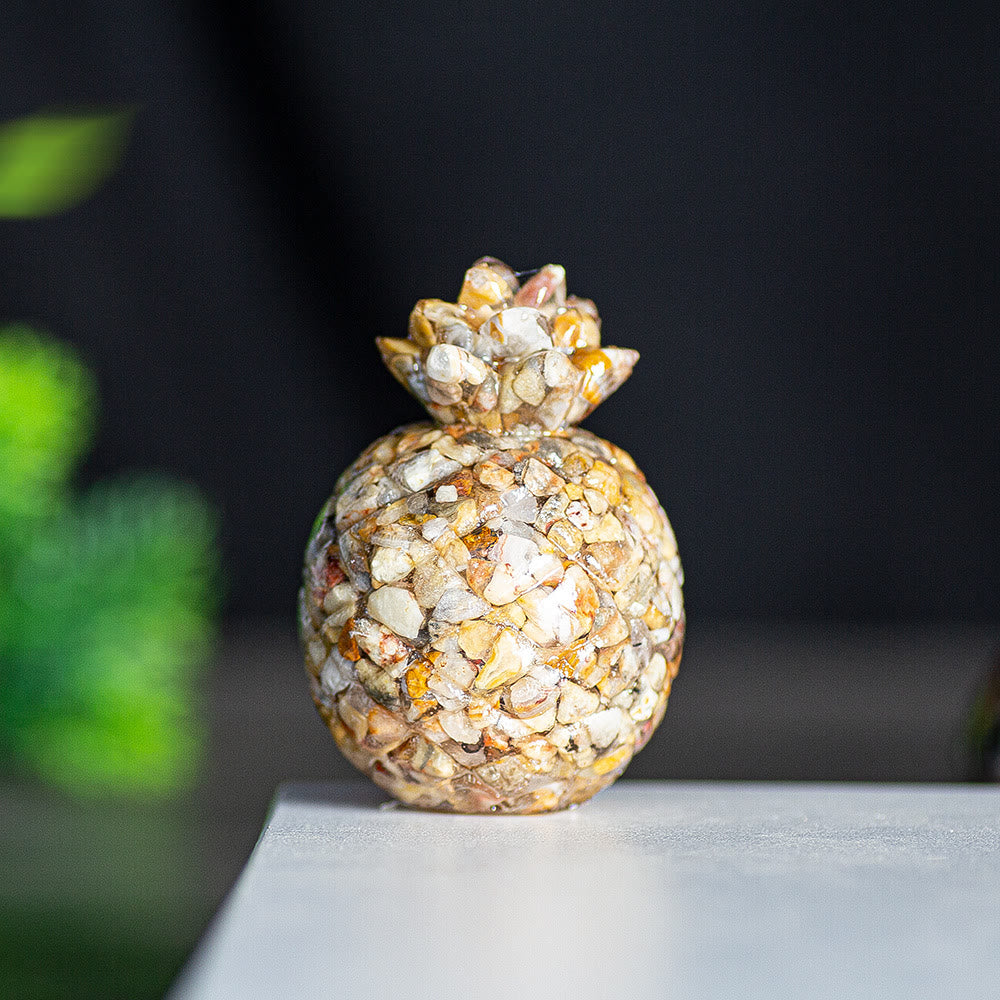 Olivenorma Crystal Golden Pineapple Gemstone Decoration - Crazy Agate - Style 1 - image 39