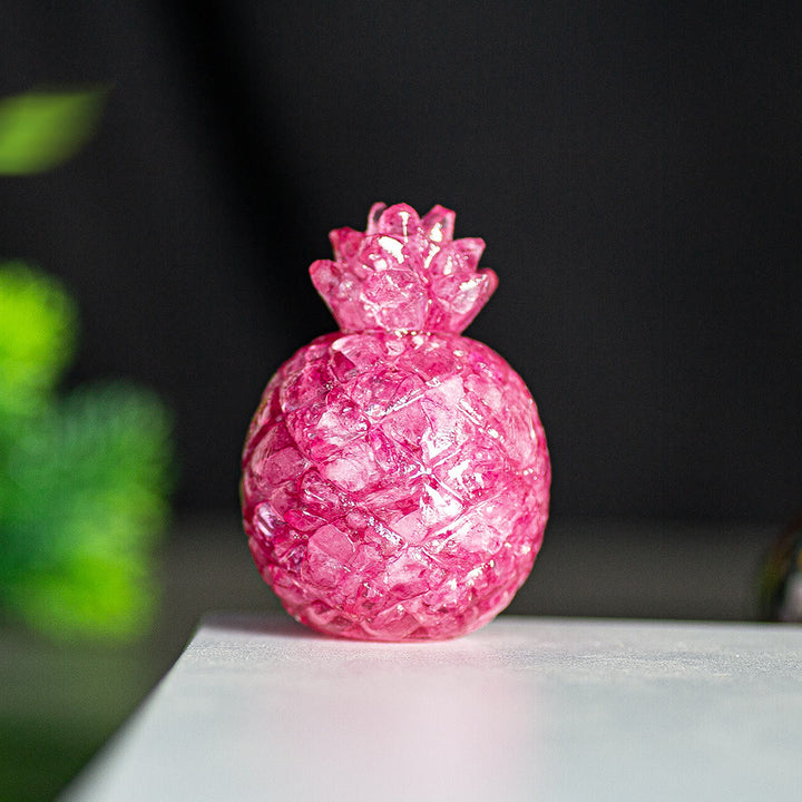 Olivenorma Crystal Golden Pineapple Gemstone Decoration - Pink Crystal - Style 1 - image 14