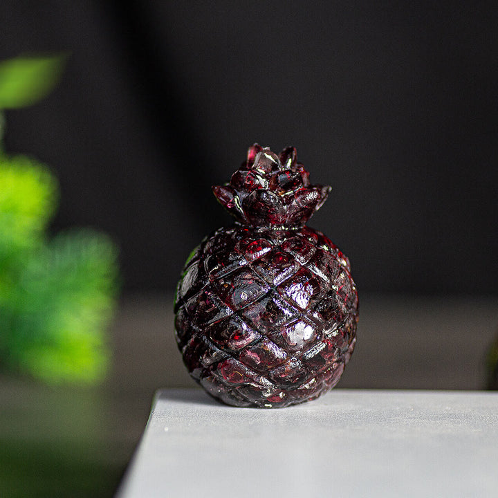 Olivenorma Crystal Golden Pineapple Gemstone Decoration - Garnet - Style 1 - image 49