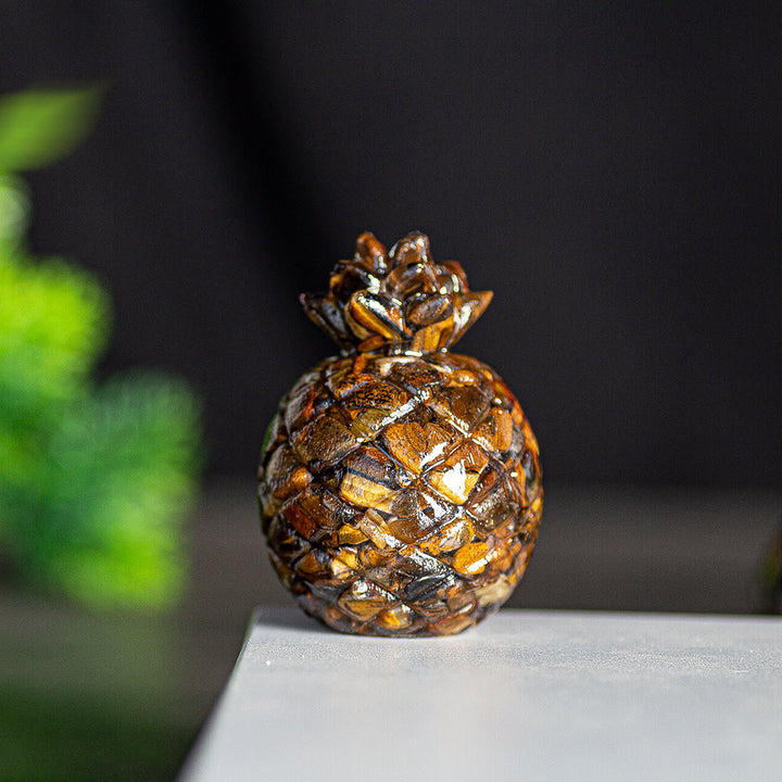 Olivenorma Crystal Golden Pineapple Gemstone Decoration - Tiger Eye - Style 1 - image 18