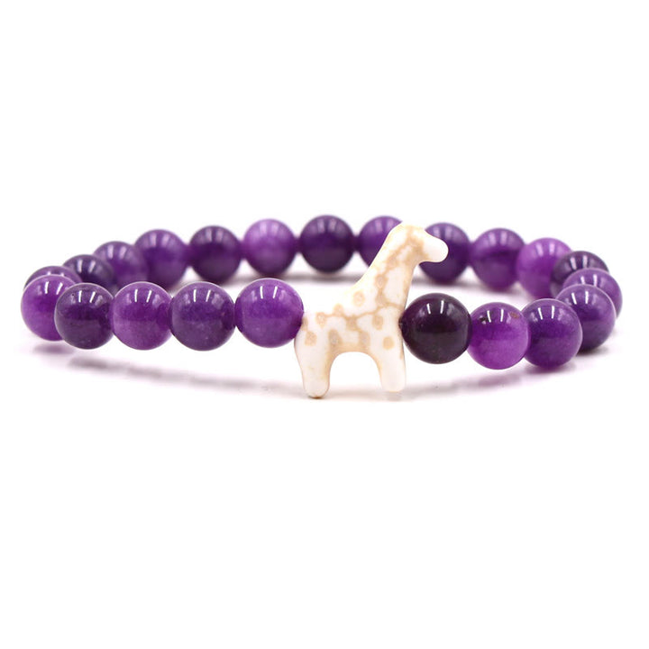 Olivenorma Giraffe Conservation Bracelet with Card - Amethyst - With Card - image 3